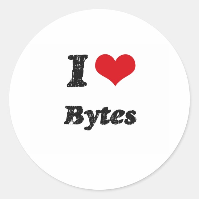 Adesivo Redondo Eu adoro BYTES (Frente)