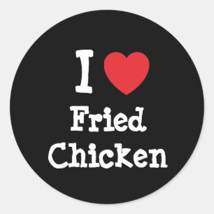 Adesivo Redondo Eu adoro Camiseta Fried Chicken