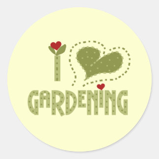 Adesivo Redondo Eu adoro Camisetas e presentes de jardinagem