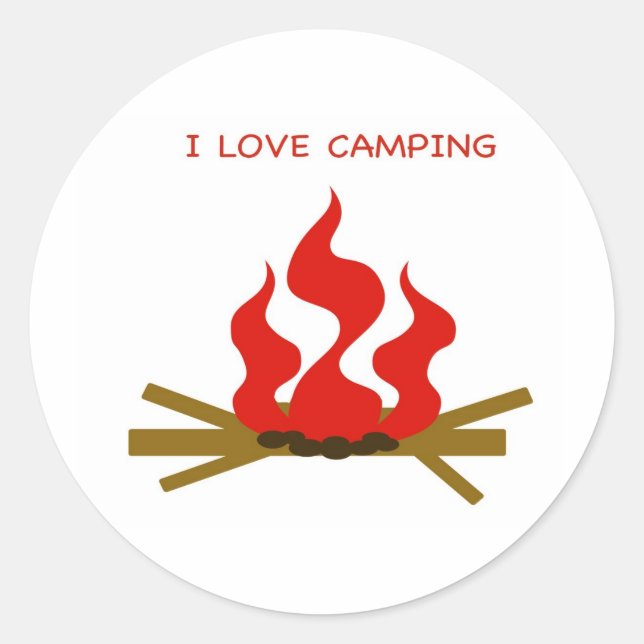 ADESIVO REDONDO EU ADORO CAMPING (Frente)