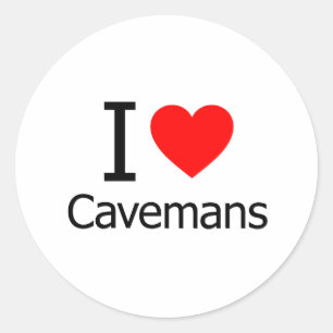 Adesivo Redondo Eu Adoro Cavemans