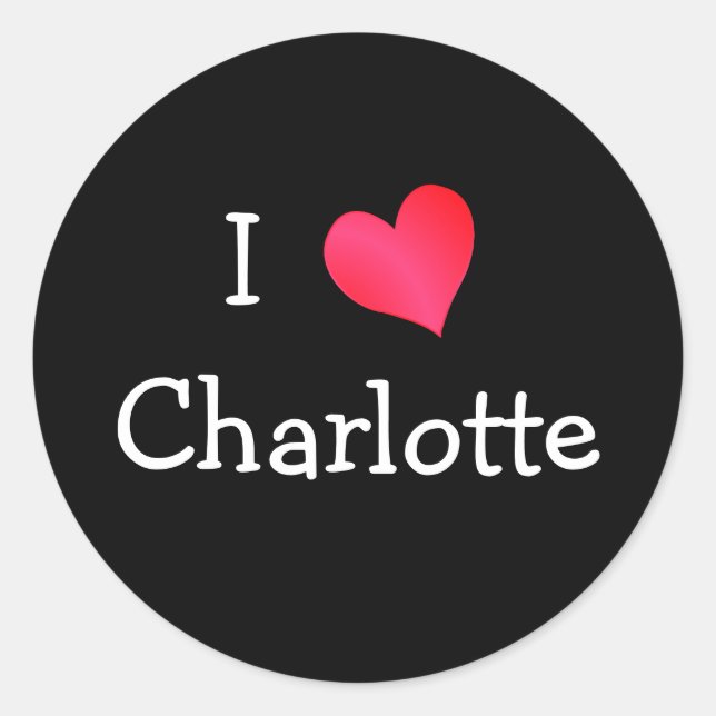 Adesivo Redondo Eu Adoro Charlotte Sticker (Frente)