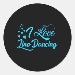 Adesivo Redondo Eu Adoro Dança De Linha De Dança