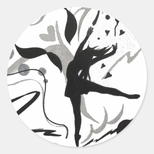 Adesivo Redondo Eu Adoro Dançar (Frente)