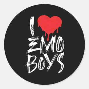 Adesivo Redondo Eu Adoro Emo Gótico Grunge Alt 2000S Punk Cena Emo