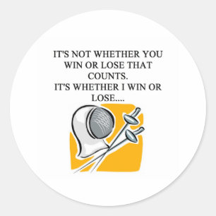 Adesivo Redondo eu adoro esgrima fencer design