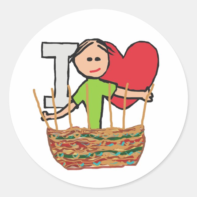 Adesivo Redondo Eu Adoro Fritação De Cesta (Frente)