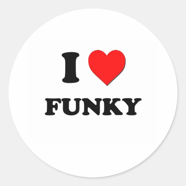 Adesivo Redondo Eu Adoro Funky (Frente)