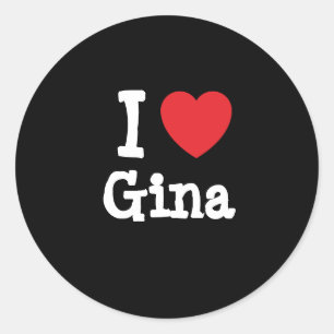 Adesivo Redondo Eu adoro Gina Heart-Shirt