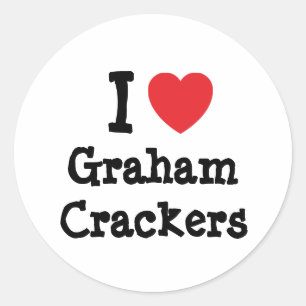Adesivo Redondo Eu adoro Graham Crackers coração T-Shirt