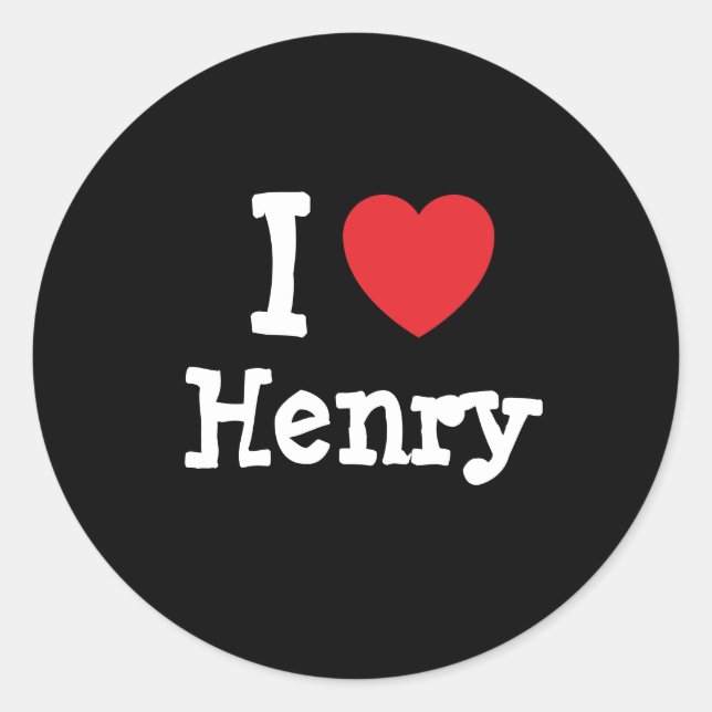 Adesivo Redondo Eu adoro Henry Heart T-Shirt (Frente)