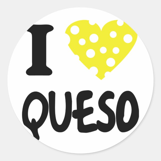Adesivo Redondo Eu adoro ícone de queso (Frente)
