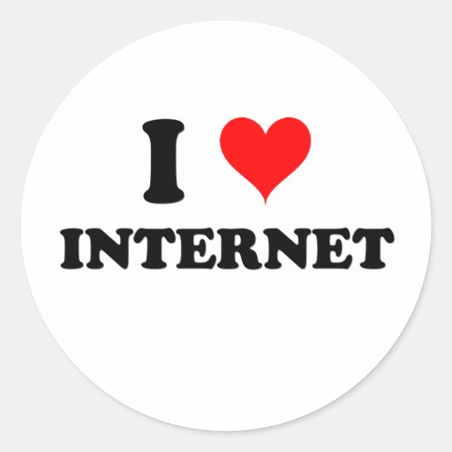 Adesivo Redondo Eu adoro Internet (Frente)