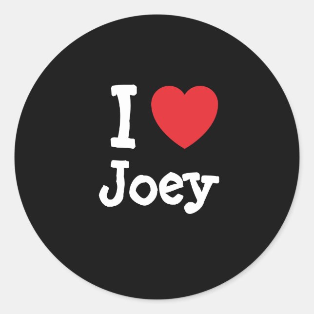 Adesivo Redondo Eu adoro Joey Heart T-Shirt (Frente)