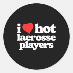 Adesivo Redondo Eu adoro Lacrosse Hot Lacrosse Lax Jogadores Engra