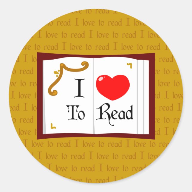 Adesivo Redondo Eu Adoro Ler (Frente)
