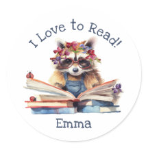 Eu adoro ler com um bebê guaxinim