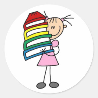 Adesivo Redondo Eu Adoro Ler Figura De Pau