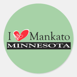 Adesivo Redondo Eu Adoro Mankato Minnesota