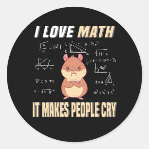 Adesivo Redondo Eu Adoro Matemática Hamster Rodada Matemática Ge