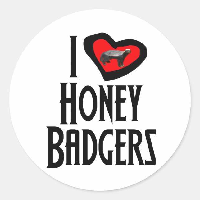 Adesivo Redondo Eu Adoro Mel Badgers (Frente)