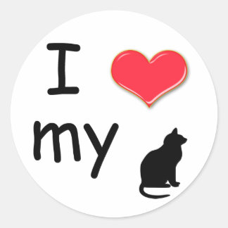 Adesivo Redondo Eu Adoro Meu Vedante De Gato