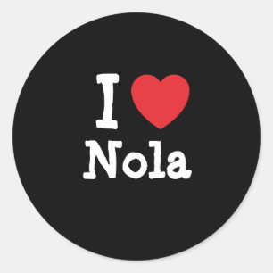 Adesivo Redondo Eu adoro Nola Heart-Shirt