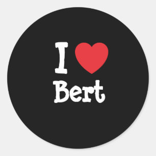 Adesivo Redondo Eu adoro o Bert coração personalizado personaliz