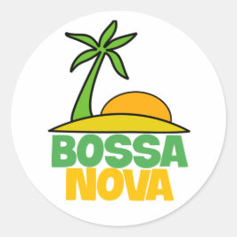Adesivo Redondo Eu adoro o presente de Bossa Nova para amantes da