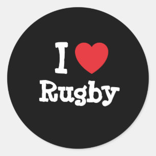 Adesivo Redondo Eu adoro o Rugby personalizado