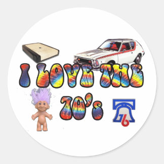 Adesivo Redondo Eu adoro os anos 70 1