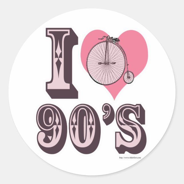 Adesivo Redondo Eu adoro os anos 90 (Frente)