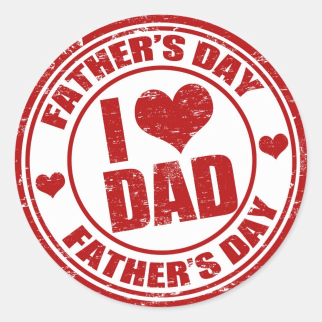 Adesivo Redondo Eu adoro pai (Frente)