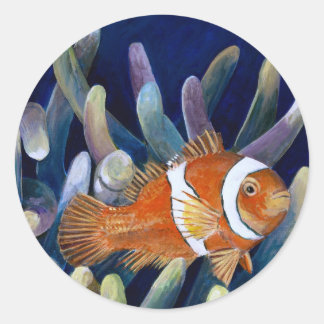 Adesivo Redondo Eu adoro peixe-palhaço