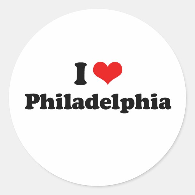 Adesivo Redondo Eu adoro Philadelphia Tshirt (Frente)