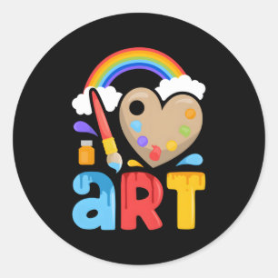 Adesivo Redondo Eu Adoro Pinter Colorida Painting