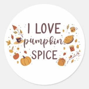 Adesivo Redondo Eu Adoro Pumpkin Spice