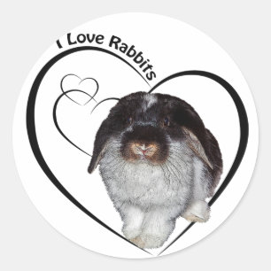 Adesivo Redondo Eu Adoro Rabbits Sticker