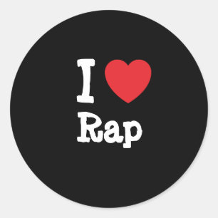 Adesivo Redondo Eu adoro Rap personalizado personalizado personali
