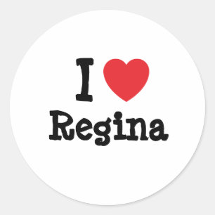 Adesivo Redondo Eu adoro Regina Heart-Shirt