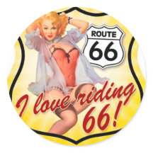 Eu Adoro Ridding Route 66 Pin Up Girl