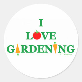 Adesivo Redondo Eu adoro selas de envelopes de jardinagem vegetal