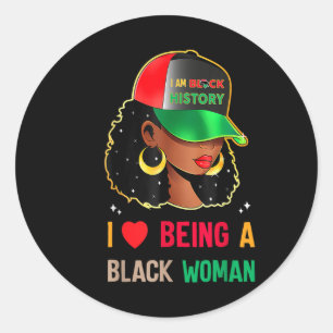 Adesivo Redondo Eu Adoro Ser Uma Mulher Negra História Negra Mês
