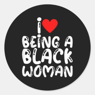 Adesivo Redondo Eu Adoro Ser Uma Mulher Negra Orgulho Afro-America