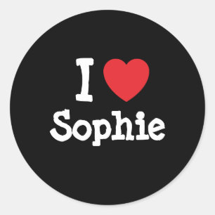 Adesivo Redondo Eu adoro Sophie Heart T-Shirt