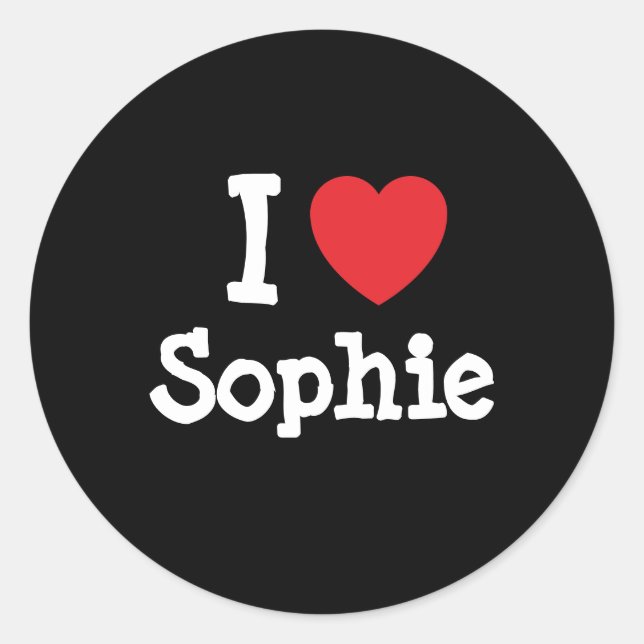 Adesivo Redondo Eu adoro Sophie Heart T-Shirt (Frente)