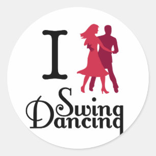 Adesivo Redondo Eu Adoro Swing Dancing