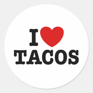 Adesivo Redondo Eu Adoro Tacos