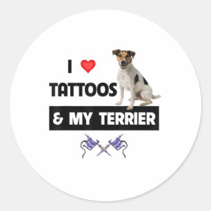 Adesivo Redondo Eu Adoro Tatuagens E Minha Mãe De Jack Russell Ter