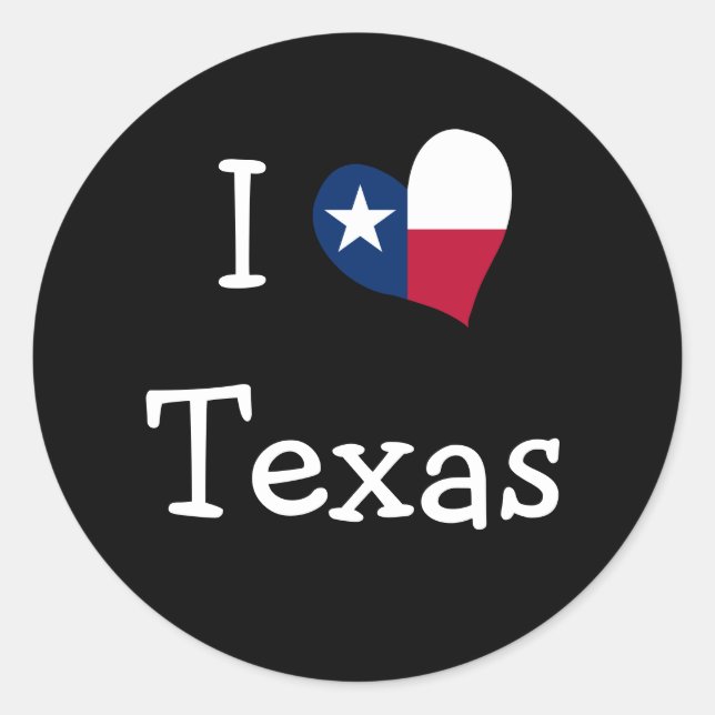 Adesivo Redondo Eu Adoro Texas Stickers (Frente)